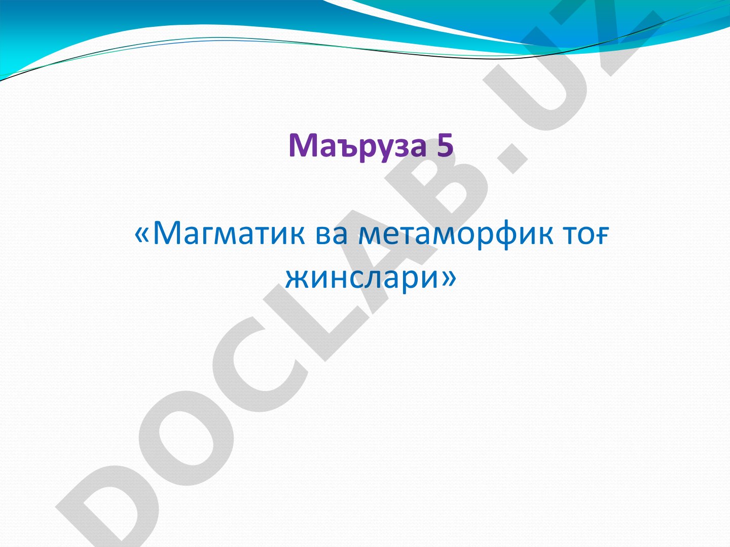 Магматик ва метаморфик тоғ жинслари