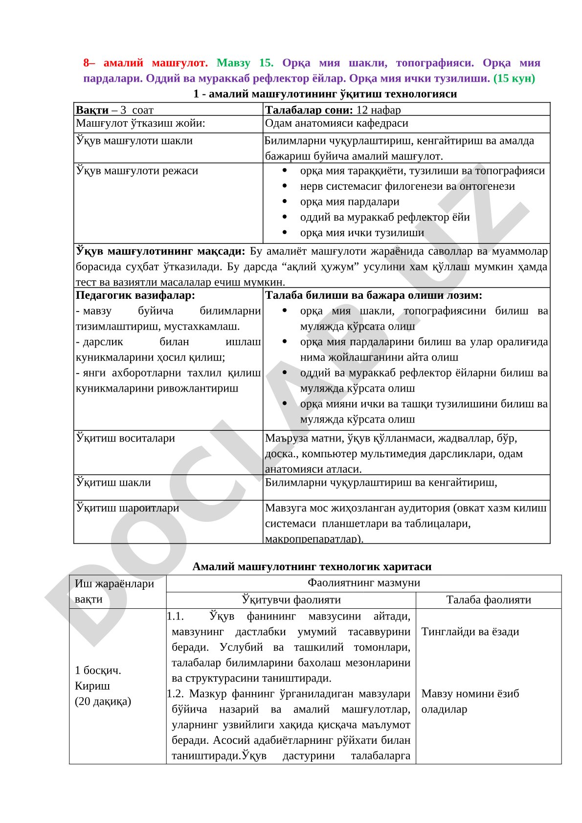Орқа мия шакли, топографияси