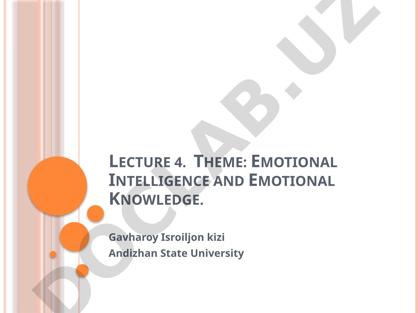 Emotional Intelligence and Emotional Knowledge