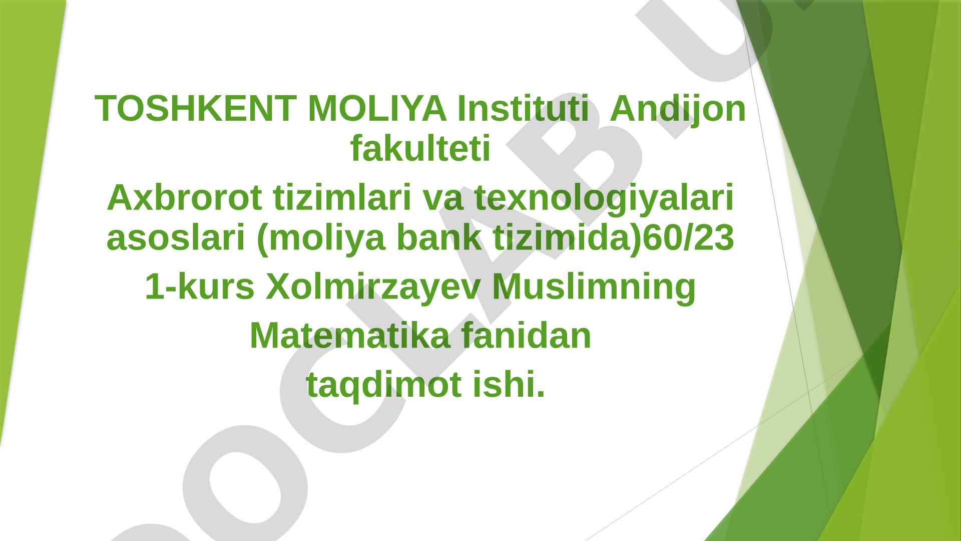 Aniq integral va uning asosiy xossalari