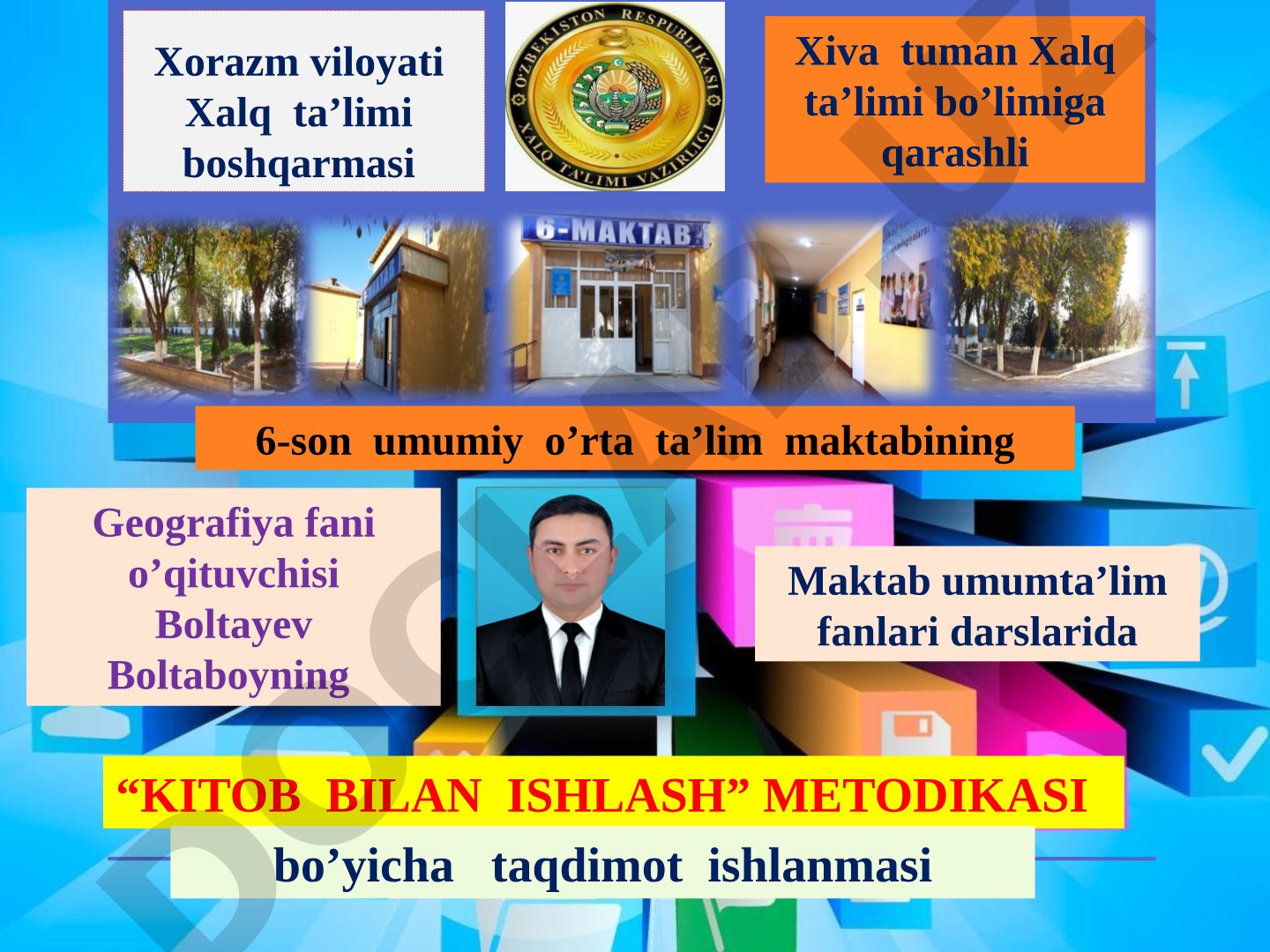 Maktab umumta'lim fanlari darslarida Kitob bilan ishlash metodikasi