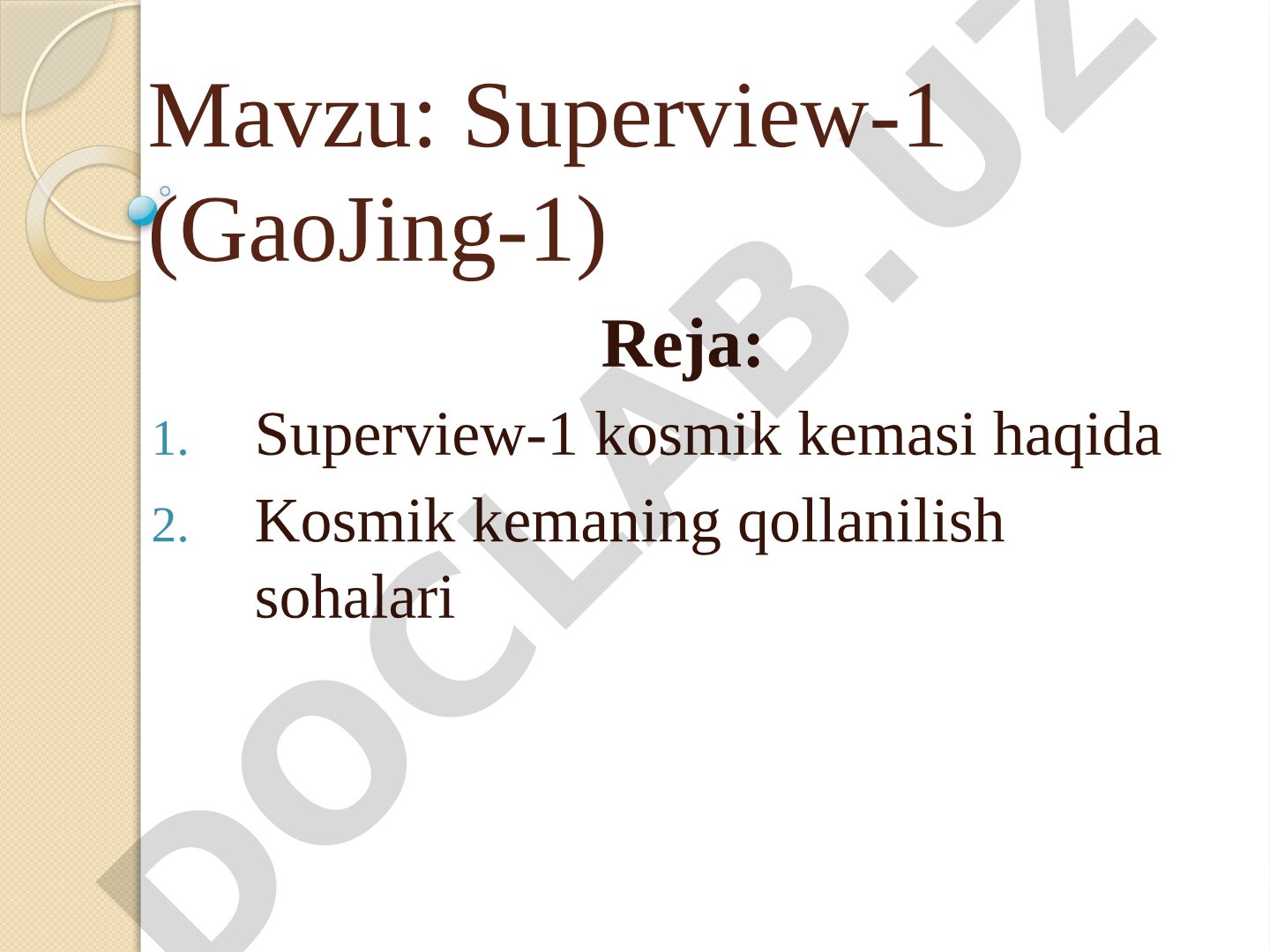 Superview-1 (GaoJing-1) kosmik kemasi