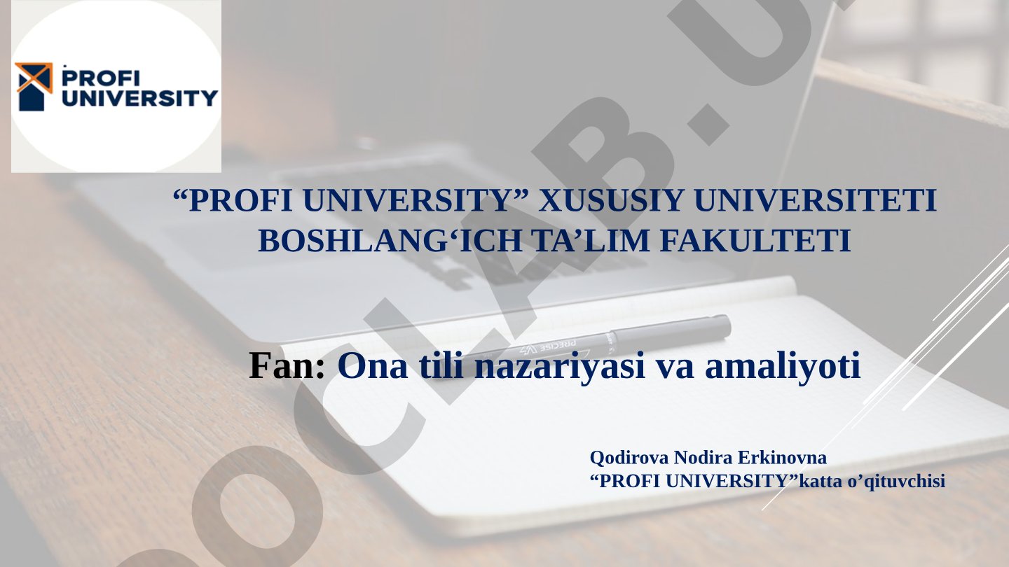 Grammatik ma’no va ularni ifoda qiluvchi vositalar tizimi. Ona tilida so’z turkumlari