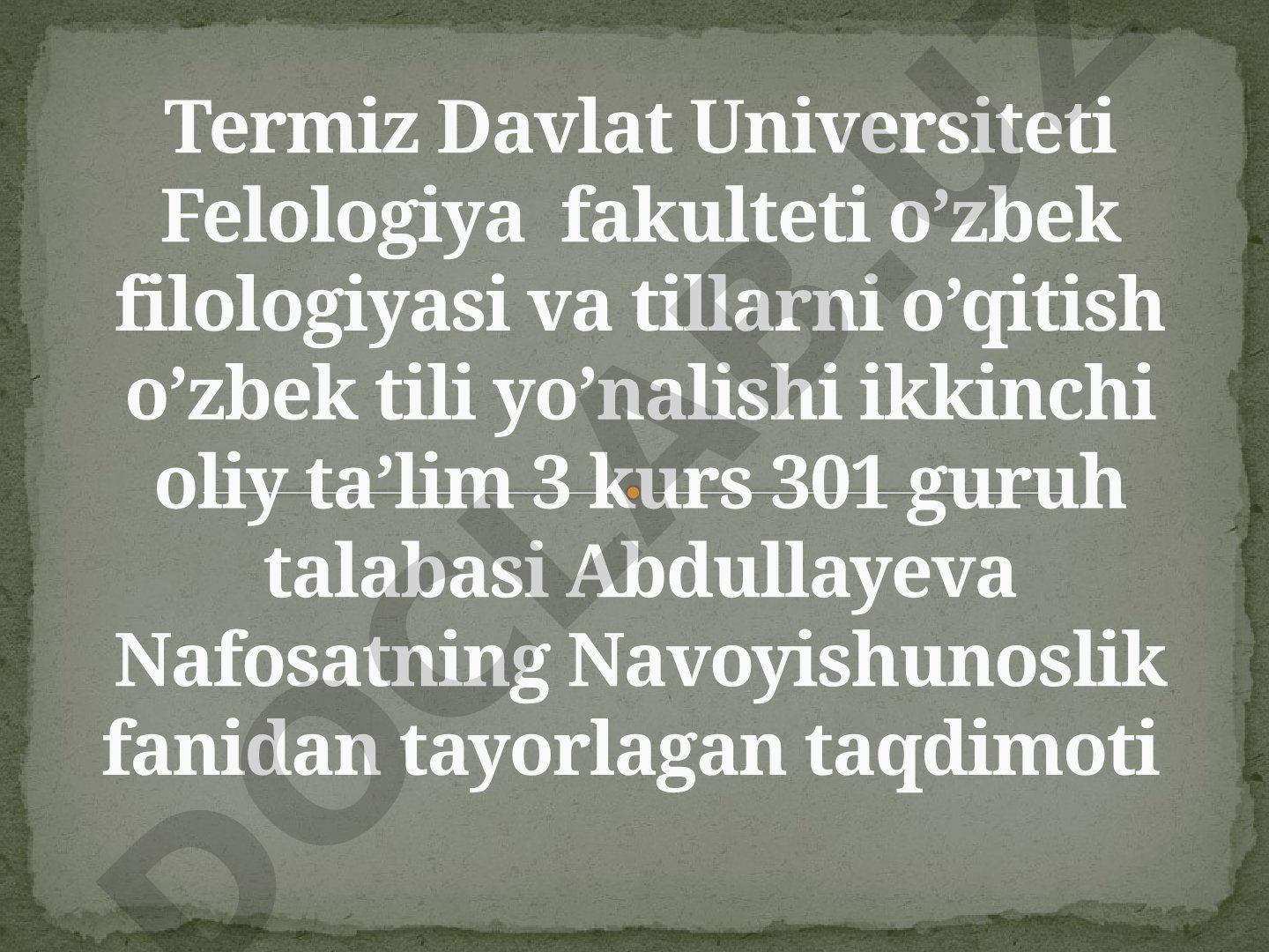 Xazoyin ul-maoniy kulliyotidagi janrlar badiiyati
