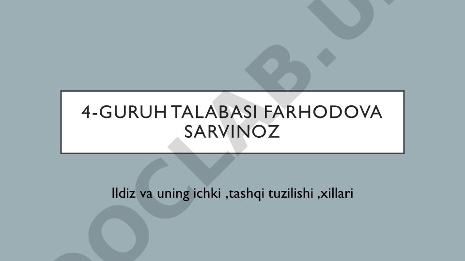 Ildiz va uning ichki, tashqi tuzilishi, xillari
