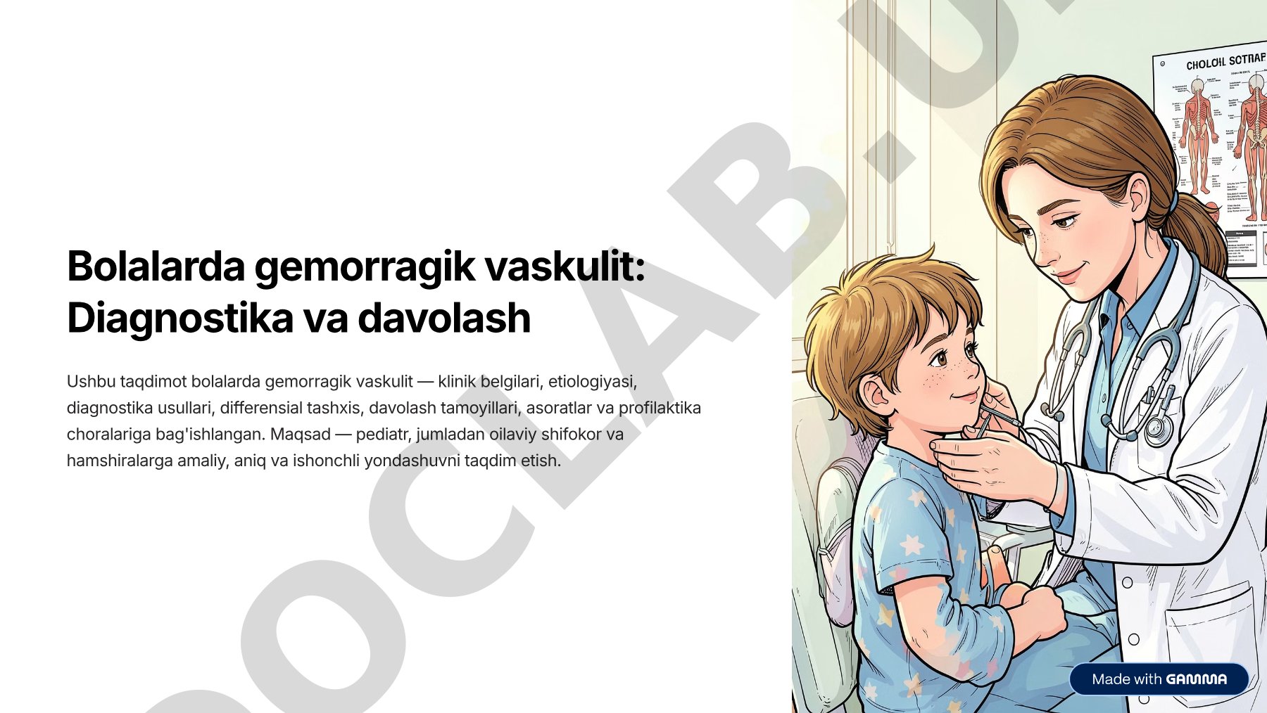Bolalarda gemorragik vaskulit diagnostikasi va davolash