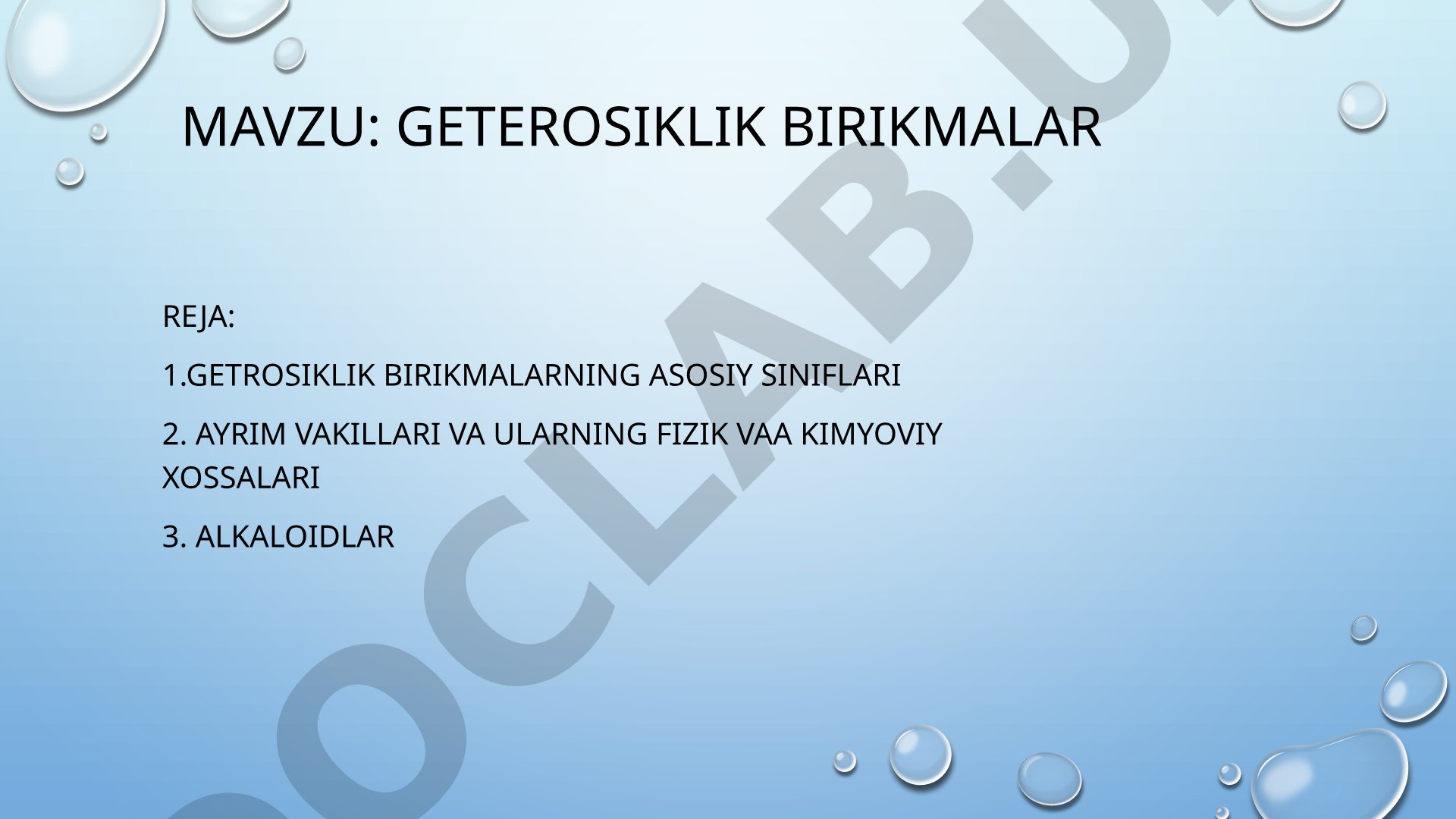 Geterosiklik birikmalar
