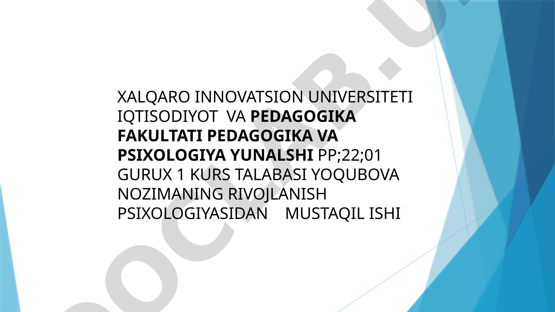 Z.Freydning klassik psixoanalizida psixik rivojlanish masalasi