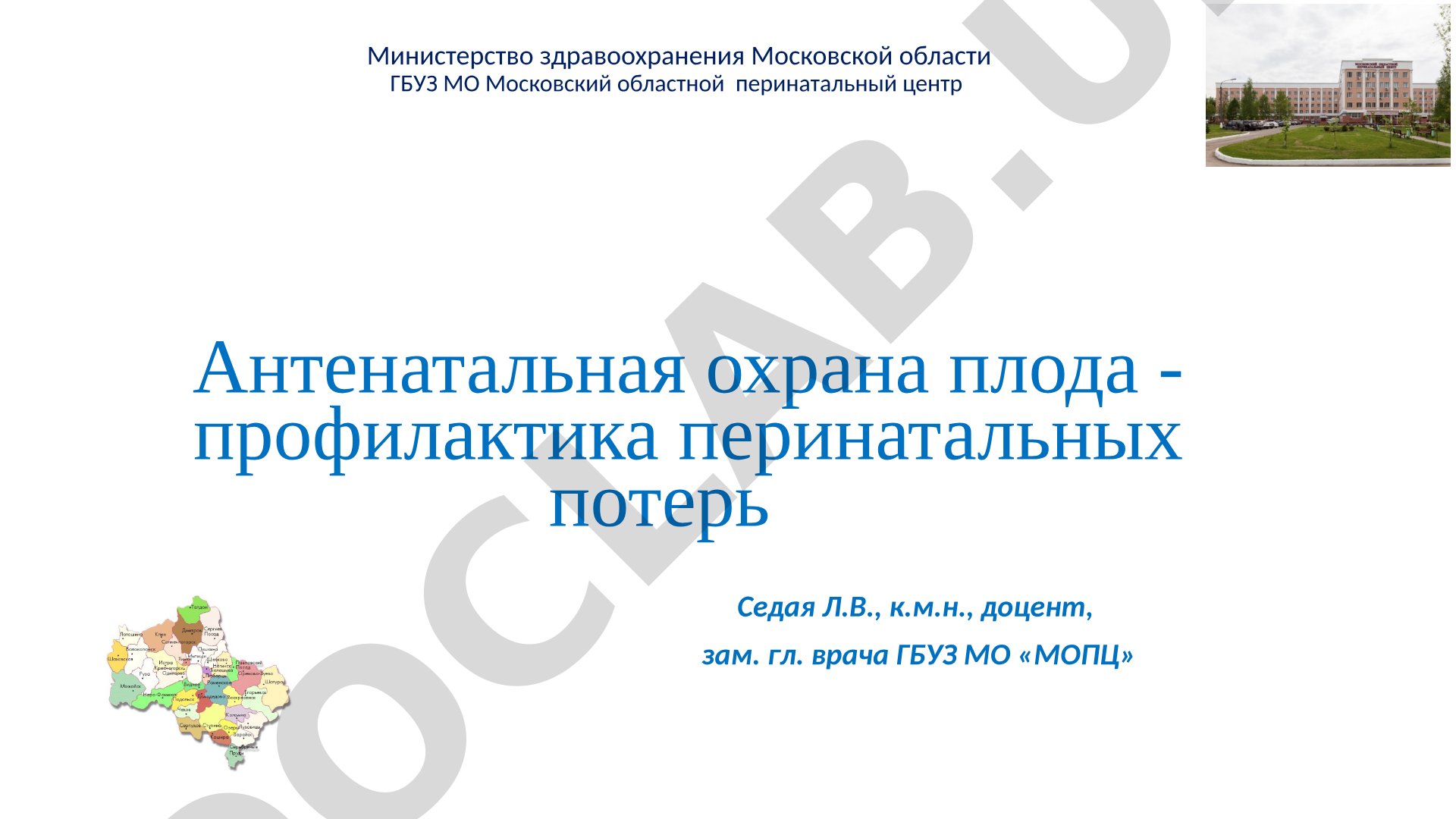 Антенатальная охрана плода - профилактика перинатальных потерь