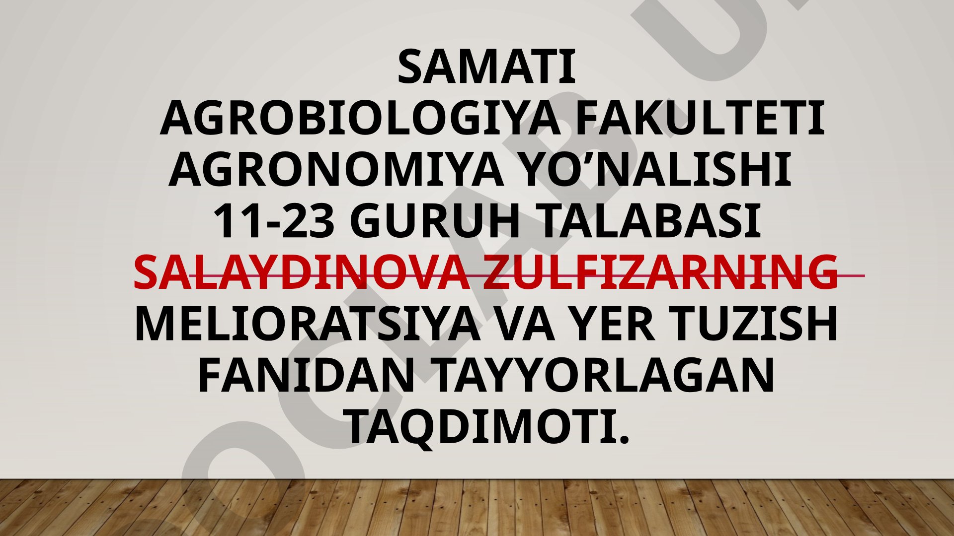 Yer tuzish tizimi va yer islohoti