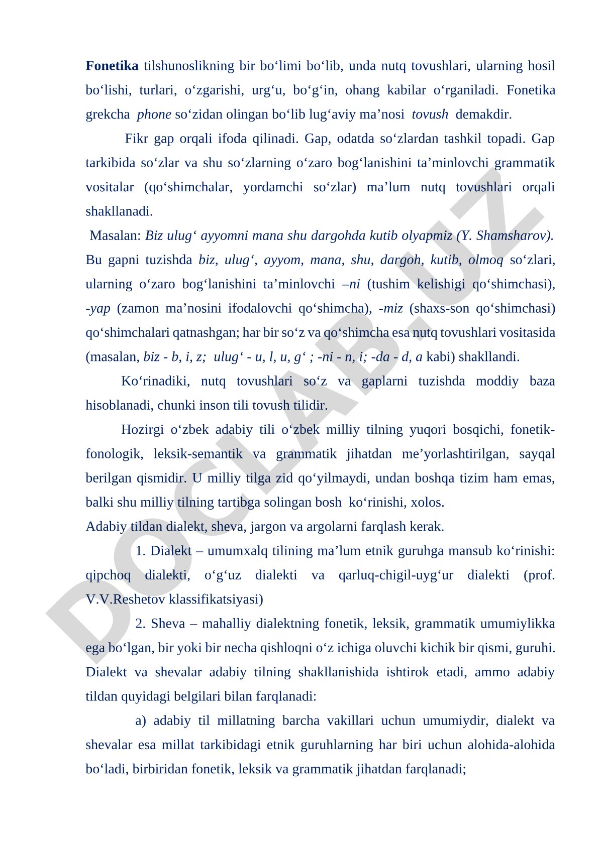 Fonetika tilshunoslikning bir bo‘limi