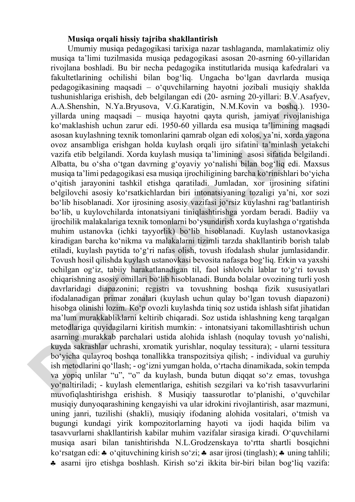 Musiqa orqali hissiy tajriba shakllantirish