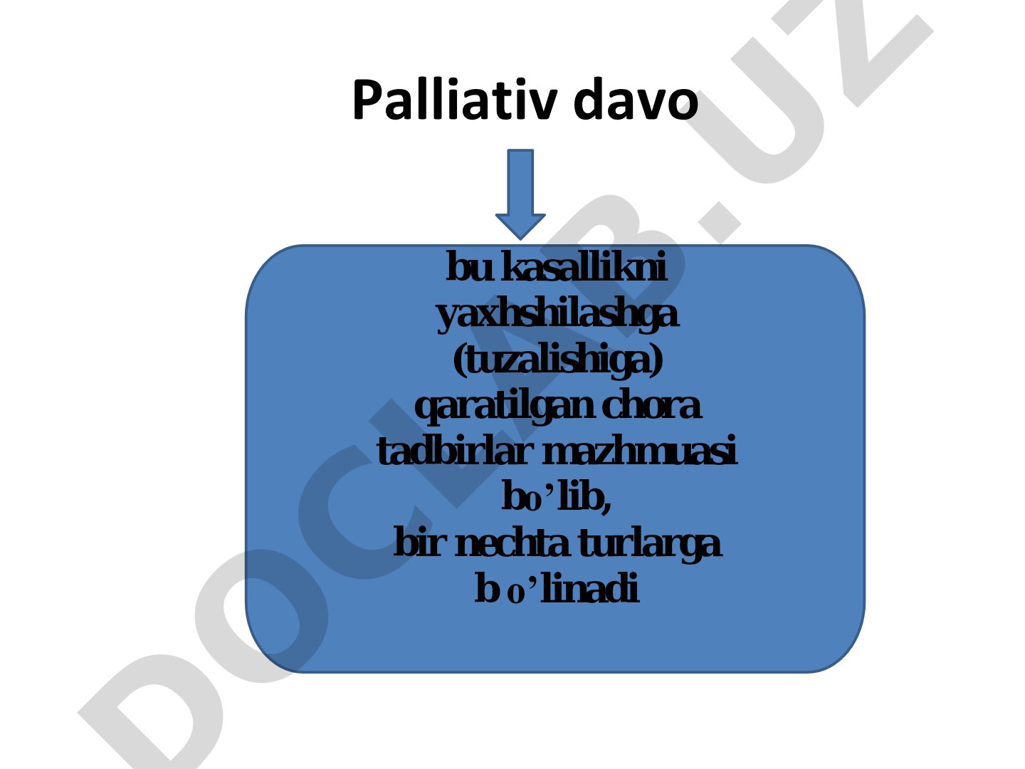 Palliativ davo turlari va usullari