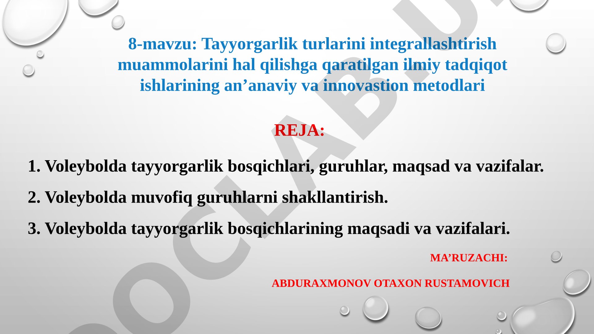 Tayyorgarlik turlarini integrallashtirish muammolarini hal qilishga qaratilgan ilmiy tadqiqot ishlarining an’anaviy va innovastion metodlari