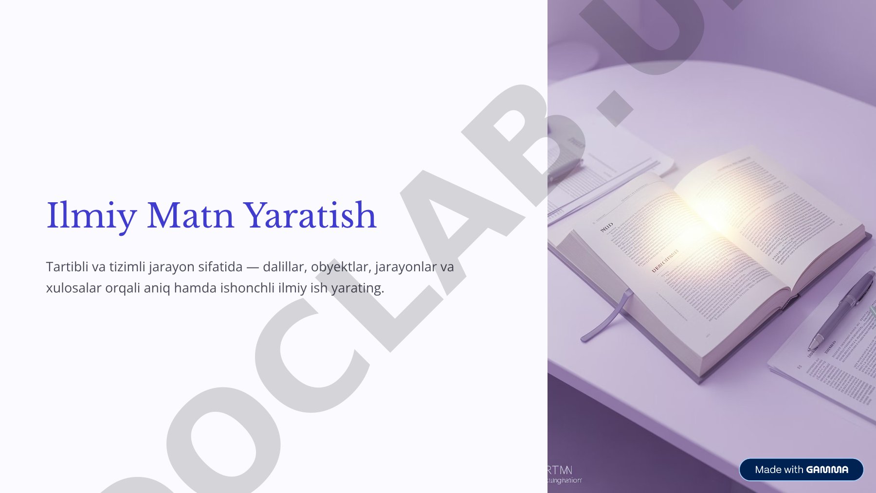 Ilmiy Matn Yaratish Tartibli va tizimli jarayon sifatida