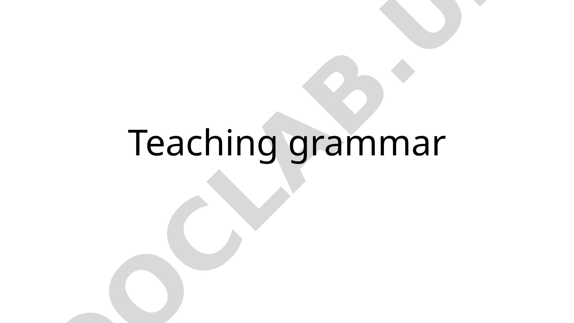 Overview of grammar teaching methods including deductive and inductive approaches