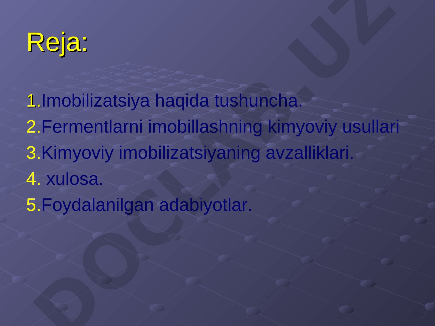 Fermentlarni imobillashning kimyoviy usullari