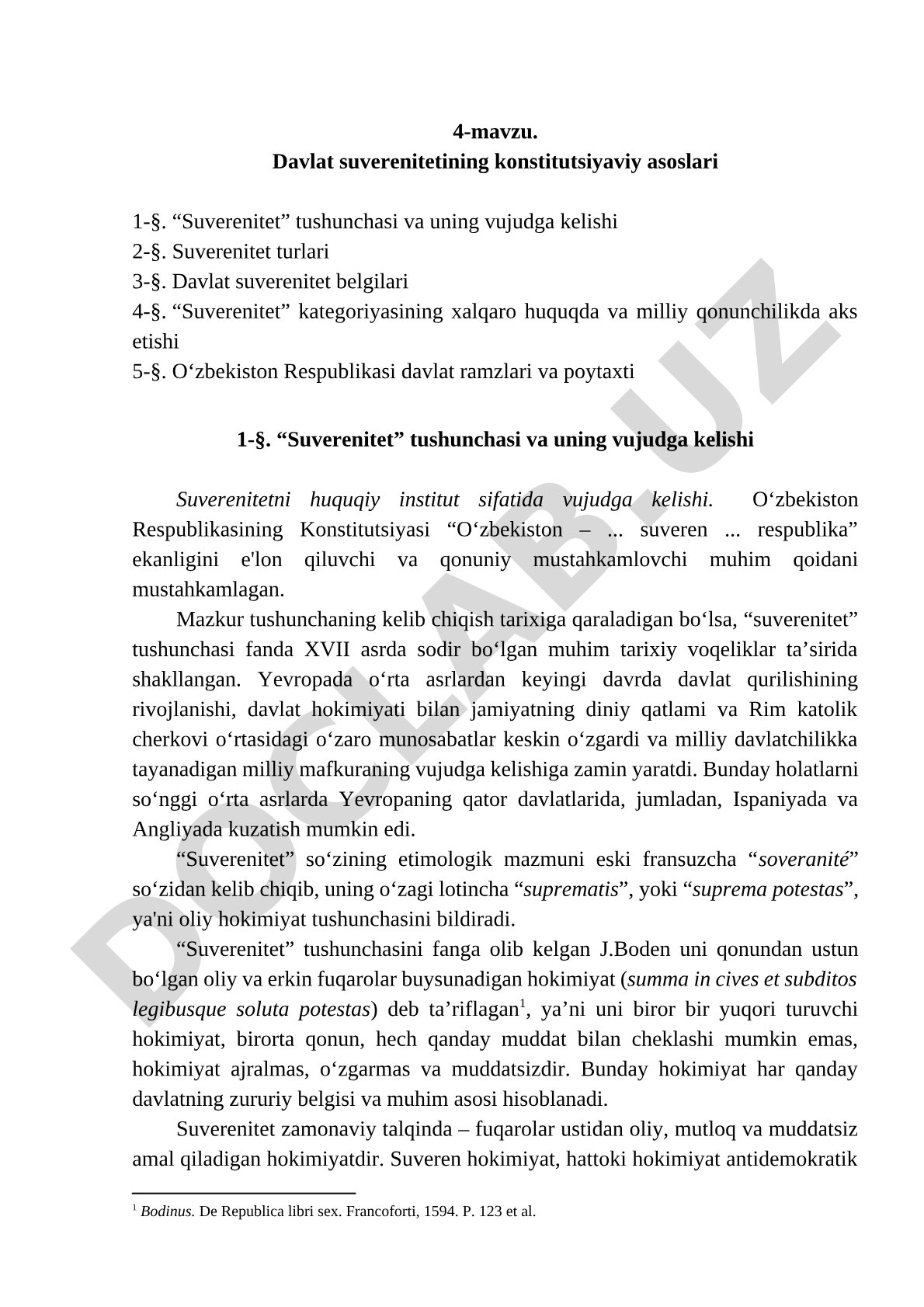 Davlat suverenitetining konstitutsiyaviy asoslari