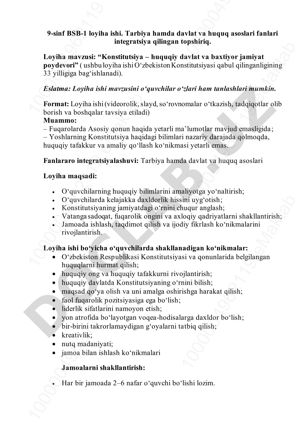 Konstitutsiya – huquqiy davlat va baxtiyor jamiyat poydevori