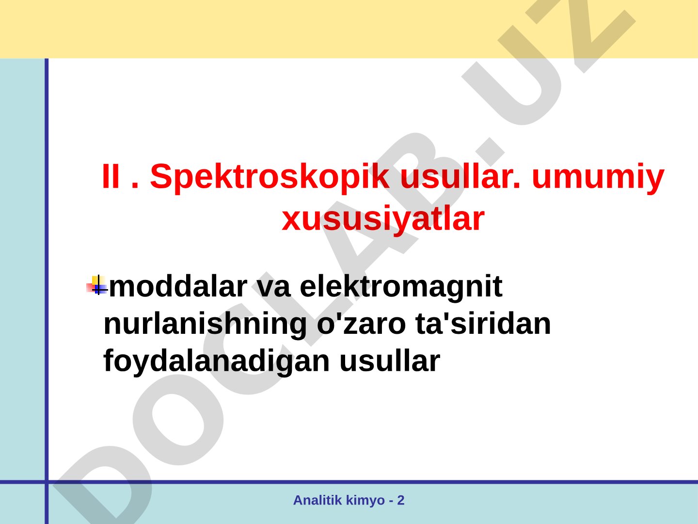 Analitik kimyoda spektroskopik usullar