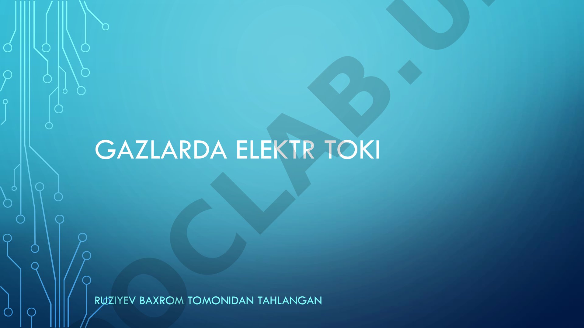 Gazlarda elektr toki