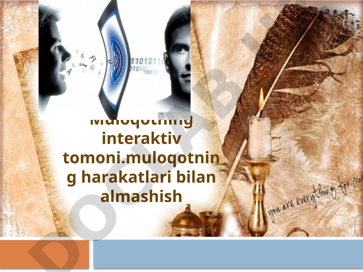 Muloqotning interaktiv tomoni, muloqot shakllari va bosqichlari haqida