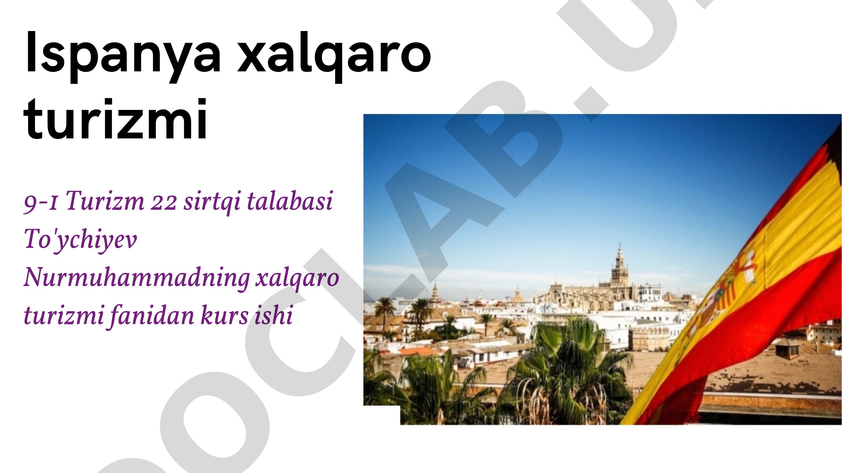 Ispanya xalqaro turizmi
