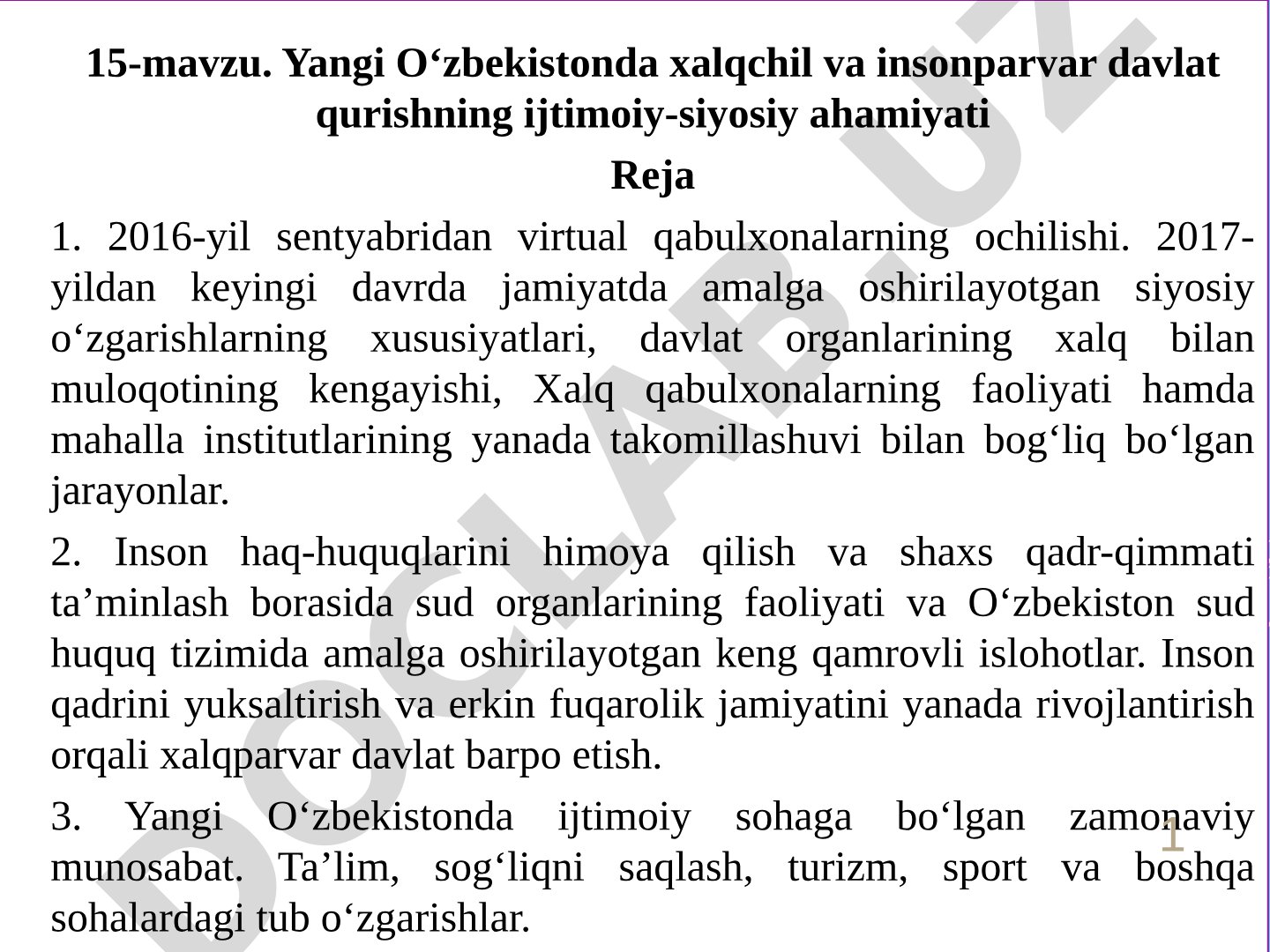 Yangi O‘zbekistonda xalqchil va insonparvar davlat qurishning ijtimoiy-siyosiy ahamiyati