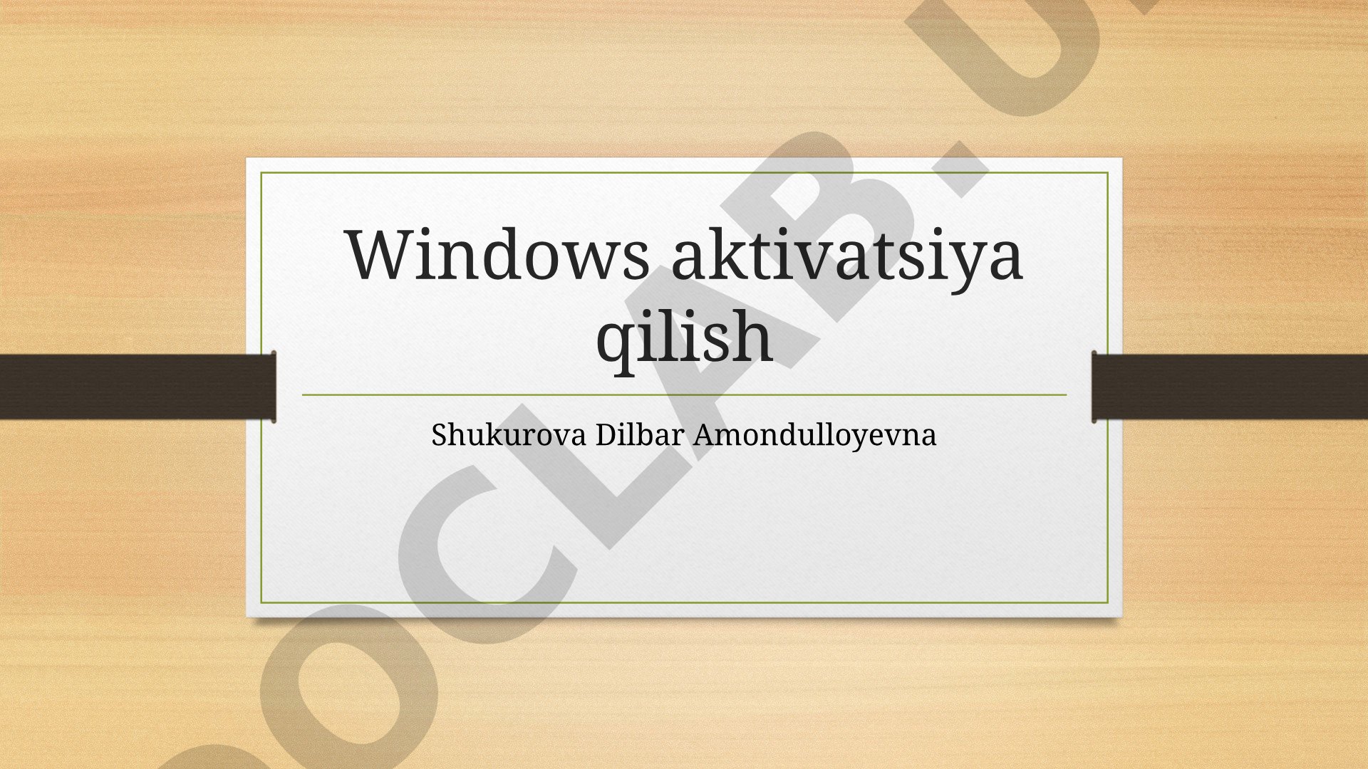 Windows aktivatsiya qilish