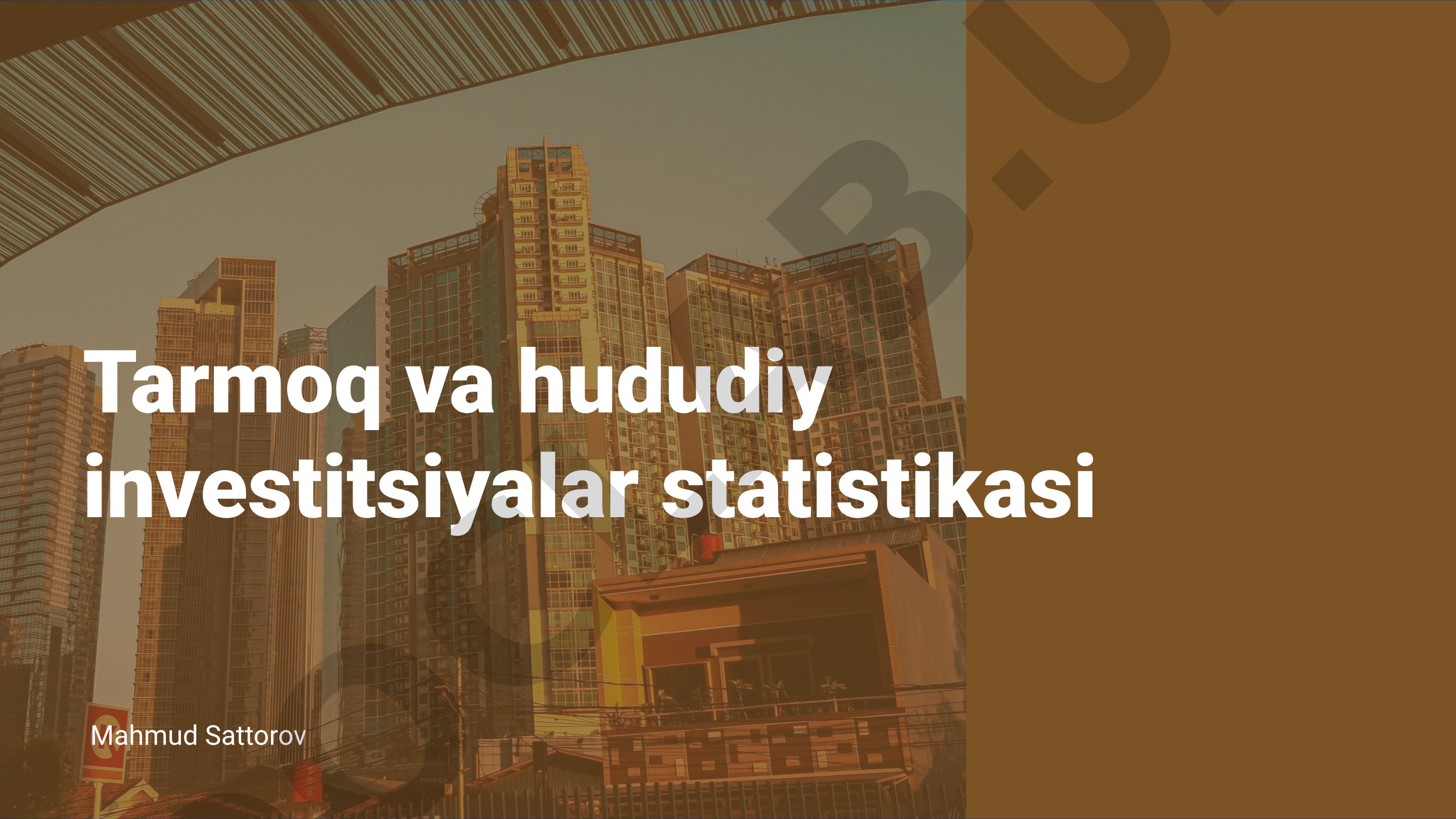 Tarmoq va hududiy investitsiyalar statistikasi