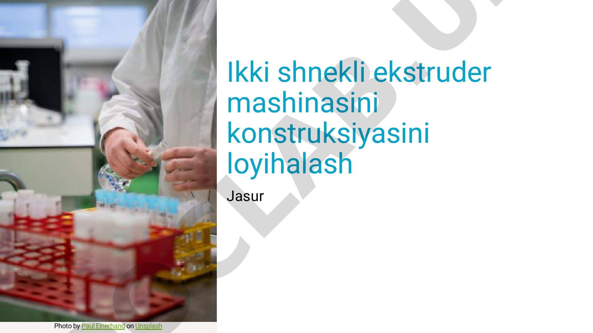 Ikki shnekli ekstruder mashinasini konstruksiyasini loyihalash