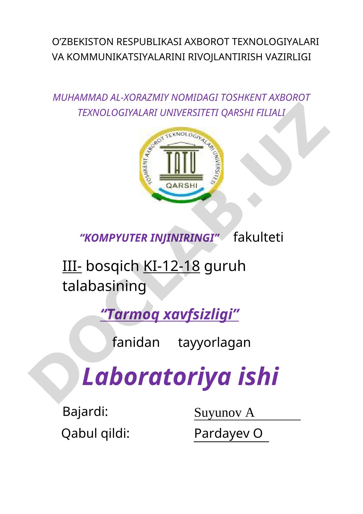 Kirishni oldini olish tizimini o'rnatish va sozlash (IDS / IPS / NSM)