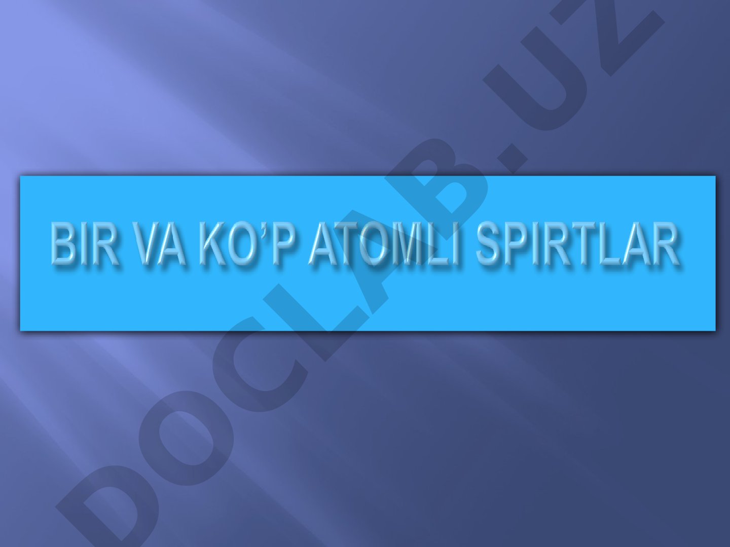 Spirtlarning nomlanishi va izomeriyasi, fizik va kimyoviy xossalari, qo'llanilishi