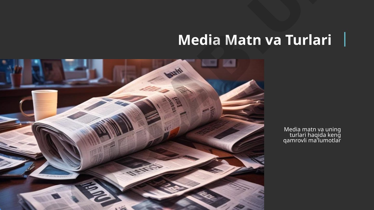 Media matn va uning turlari