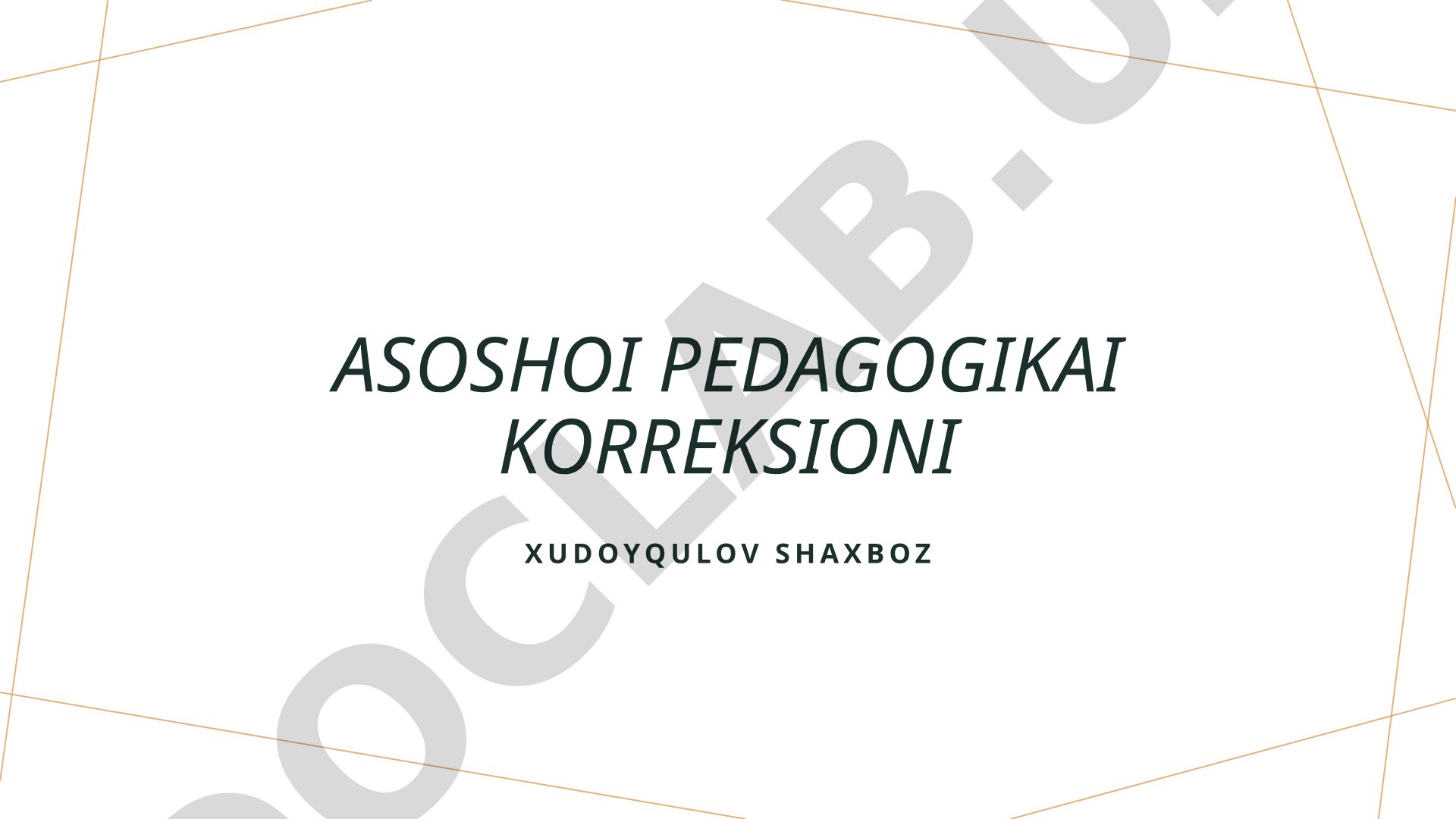 Asoshoi pedagogikai korreksioni