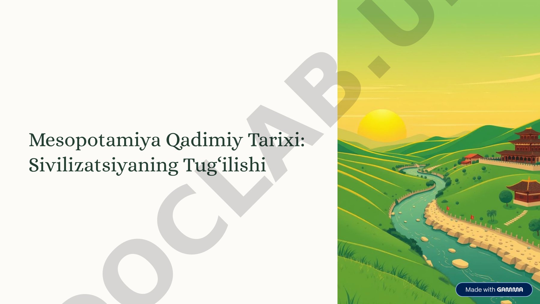 Mesopotamiya Qadimiy Tarixi: Sivilizatsiyaning Tug'ilishi