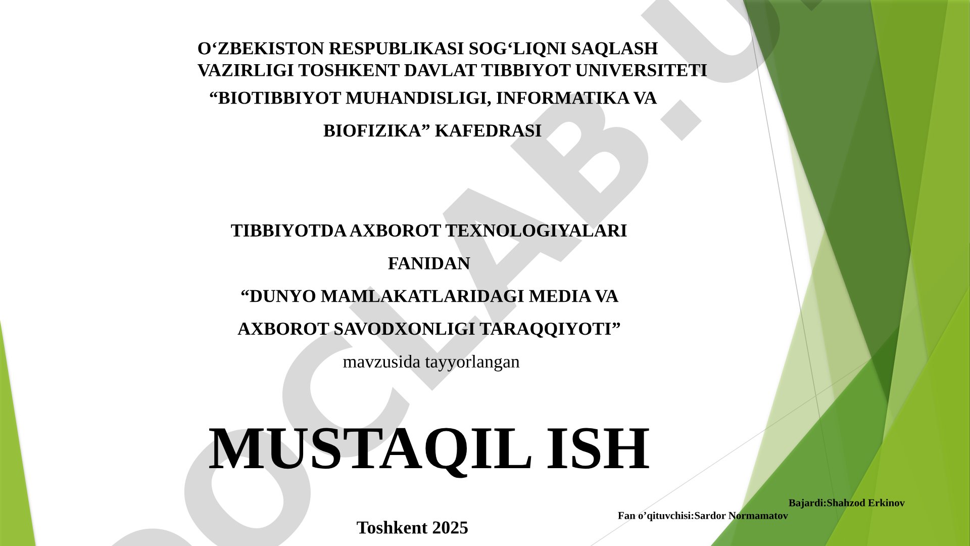 Dunyo mamlakatlaridagi media va axborot savodxonligi taraqqiyoti