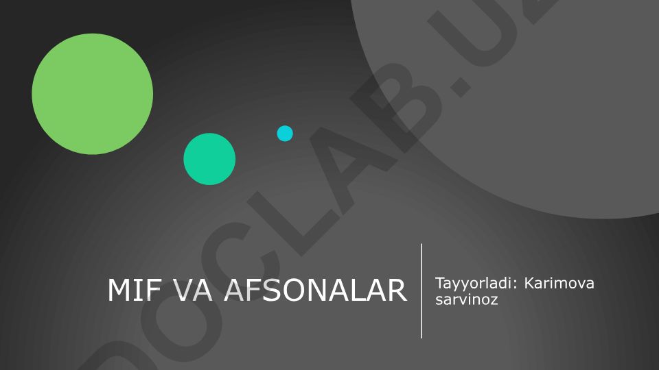 Mif va afsonalar turlari va qadimgi turkiy mifologiyasi