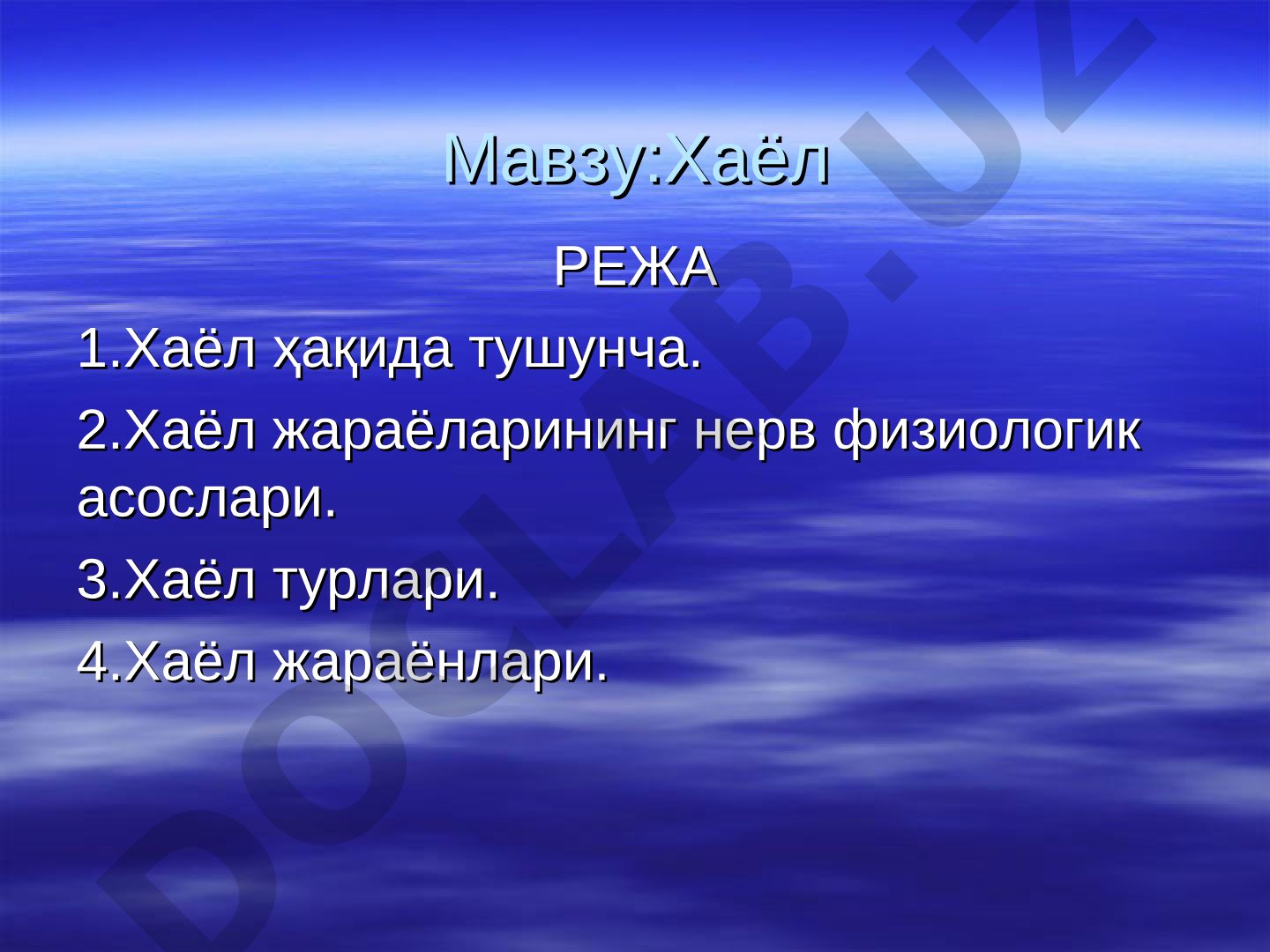Хаёл ҳақида тушунча ва унинг турлари