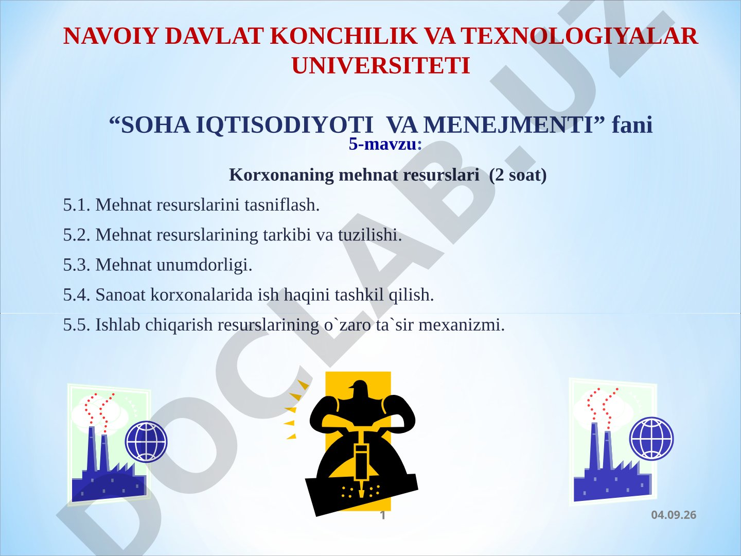 Mehnat resurslarini tasniflash, tarkibi, unumdorligi, ish haqi va ta'sir mexanizmi