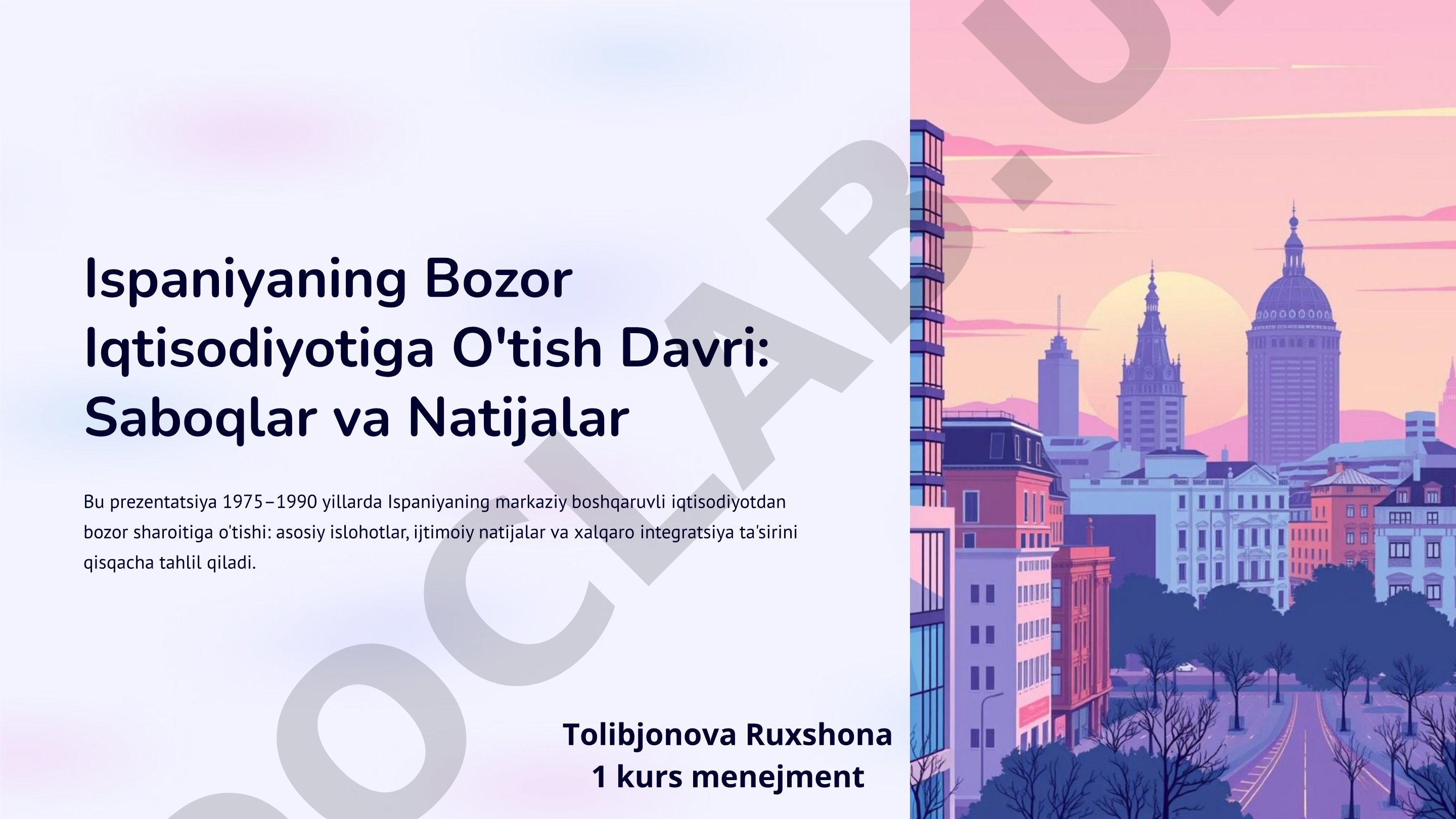 Ispaniyaning Bozor Iqtisodiyotiga O'tish Davri: Saboqlar va Natijalar