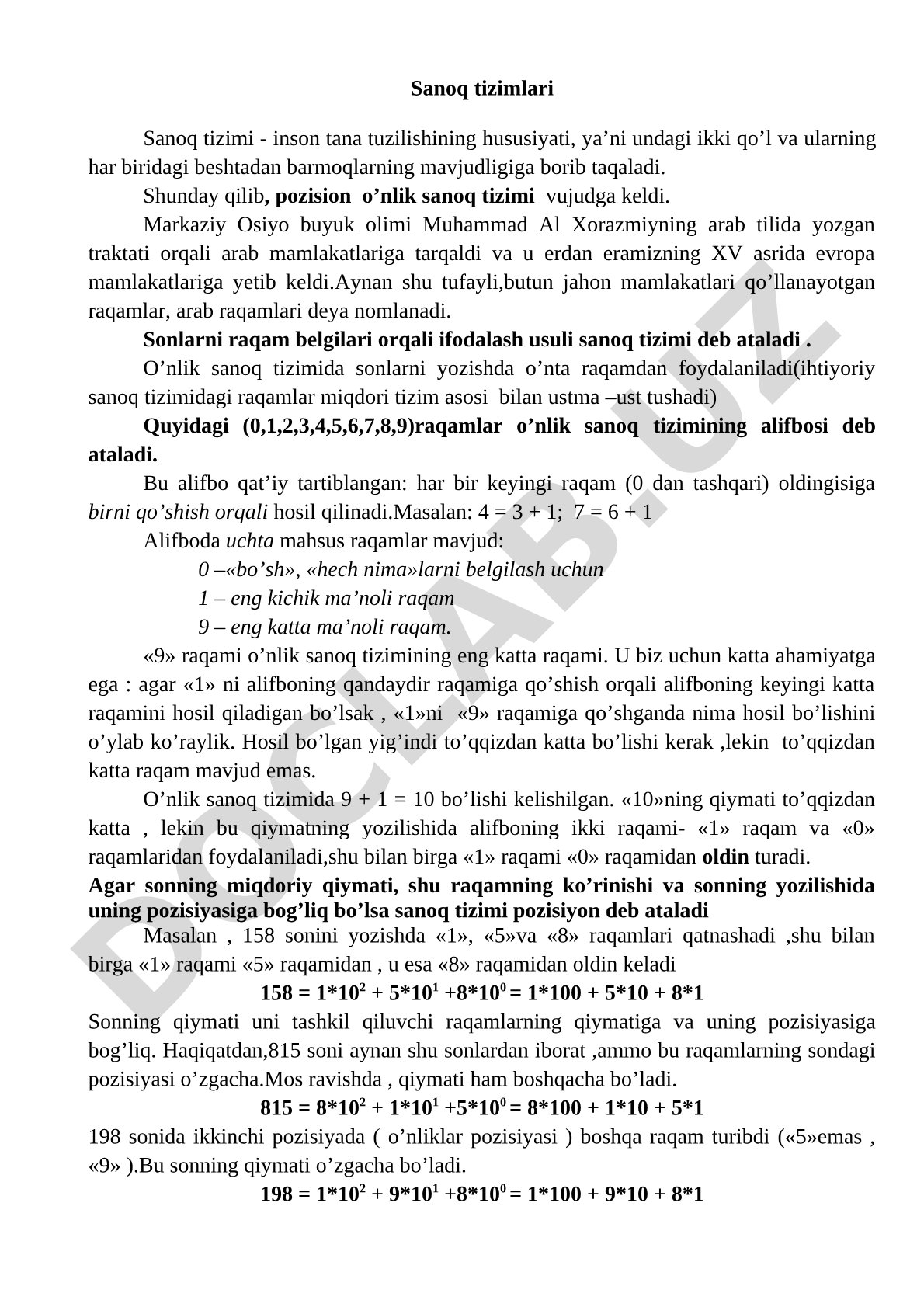 Sanoq tizimlari