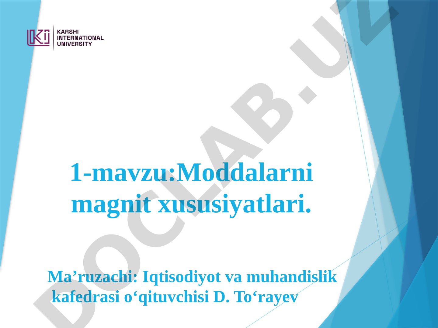 Moddalarni magnit xususiyatlari