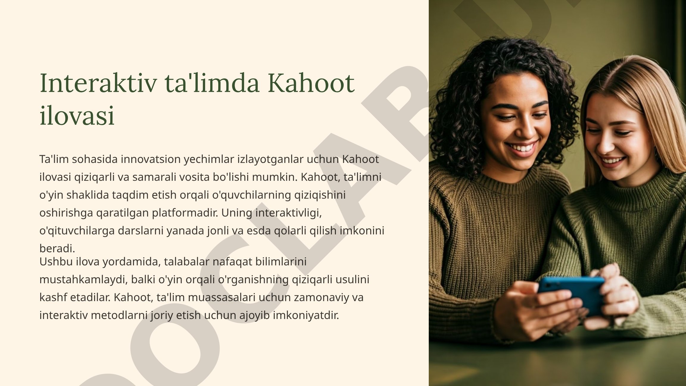 Interaktiv ta'limda Kahoot ilovasi