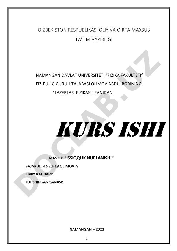 Issiqlik nurlanishi
