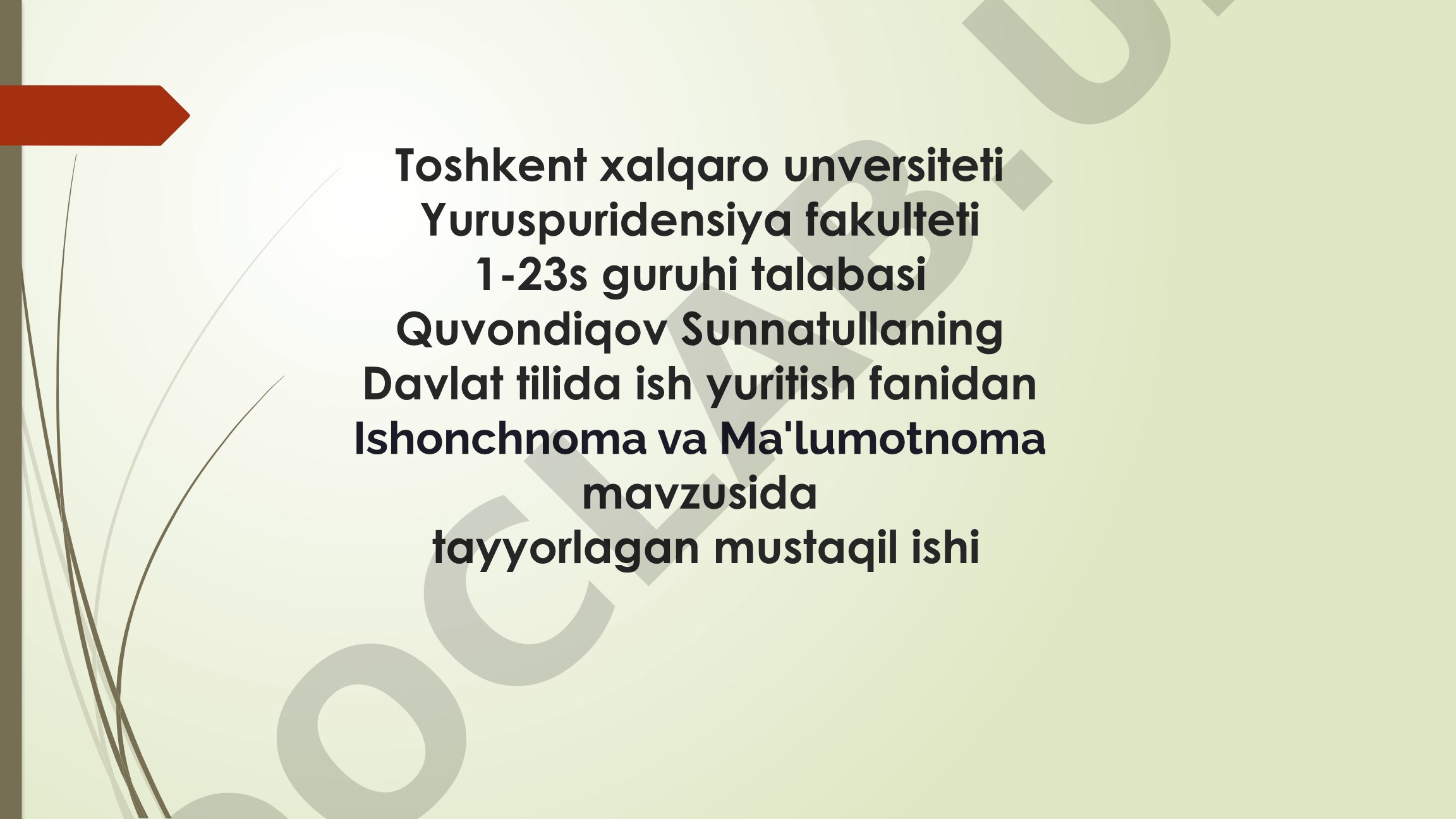 Ishonchnoma va Ma'lumotnoma