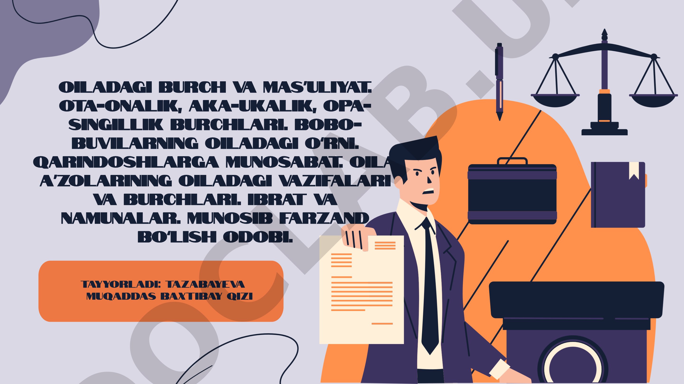 Oiladagi burch va masʼuliyat
