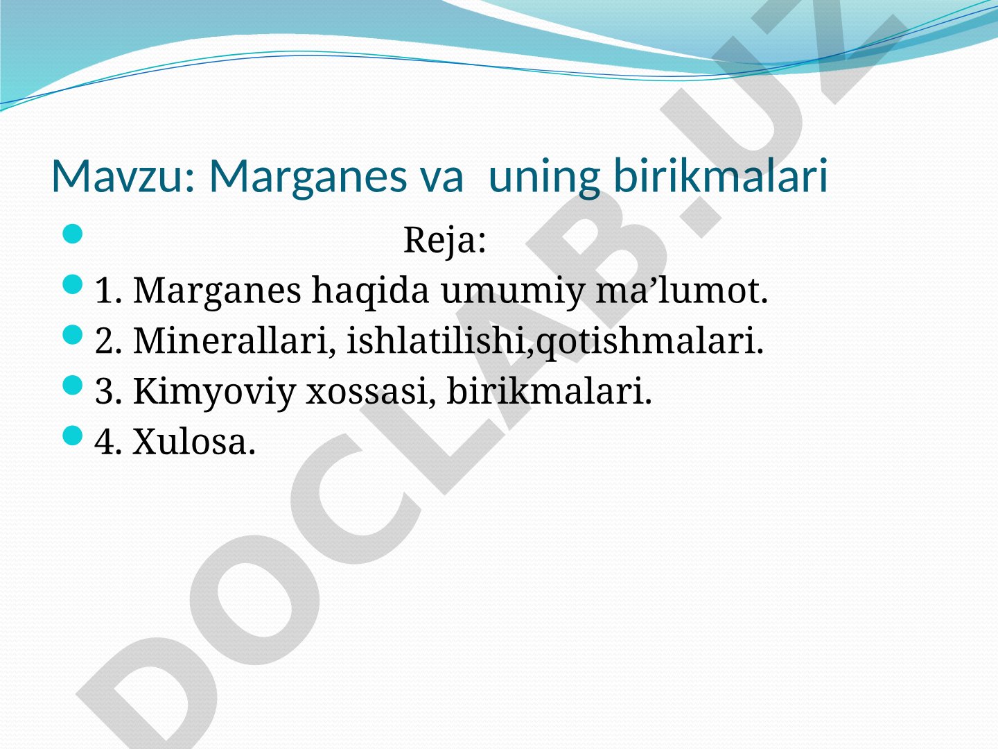 Marganes va uning birikmalari