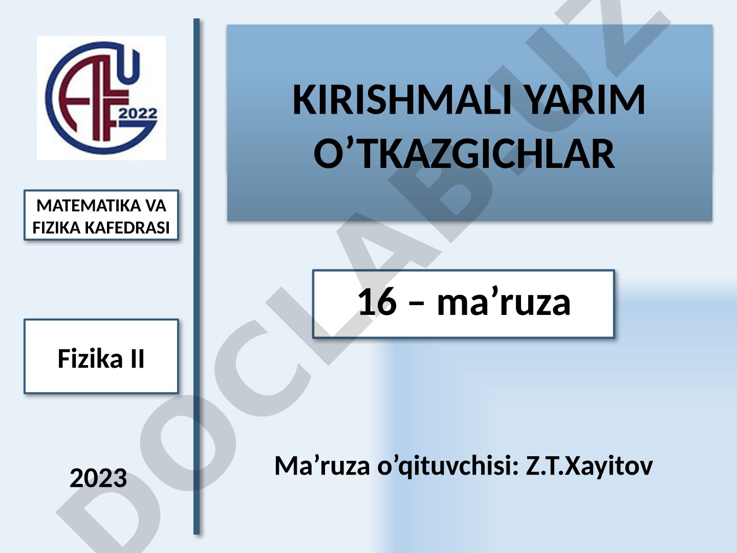 Kirishmali yarim o‘tkazgichlar