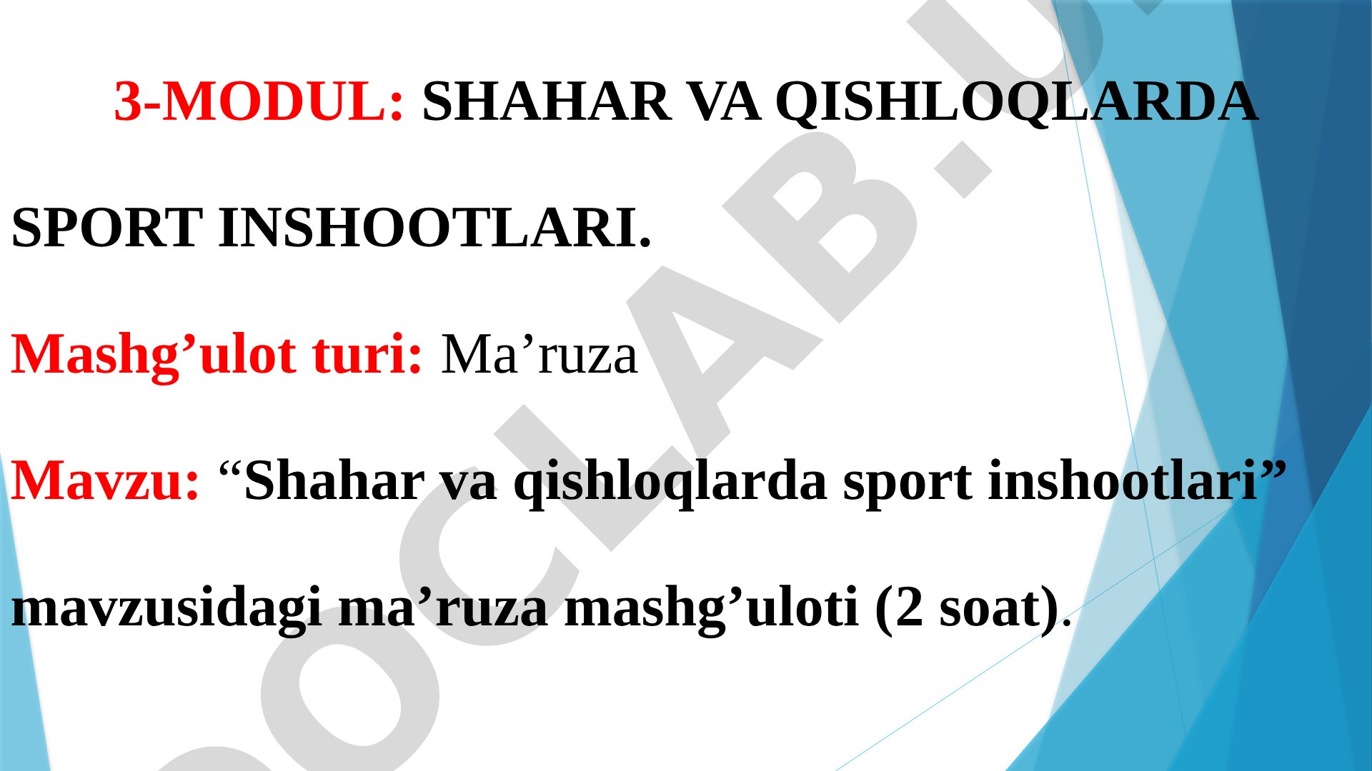 Shahar va qishloqlarda sport inshootlari